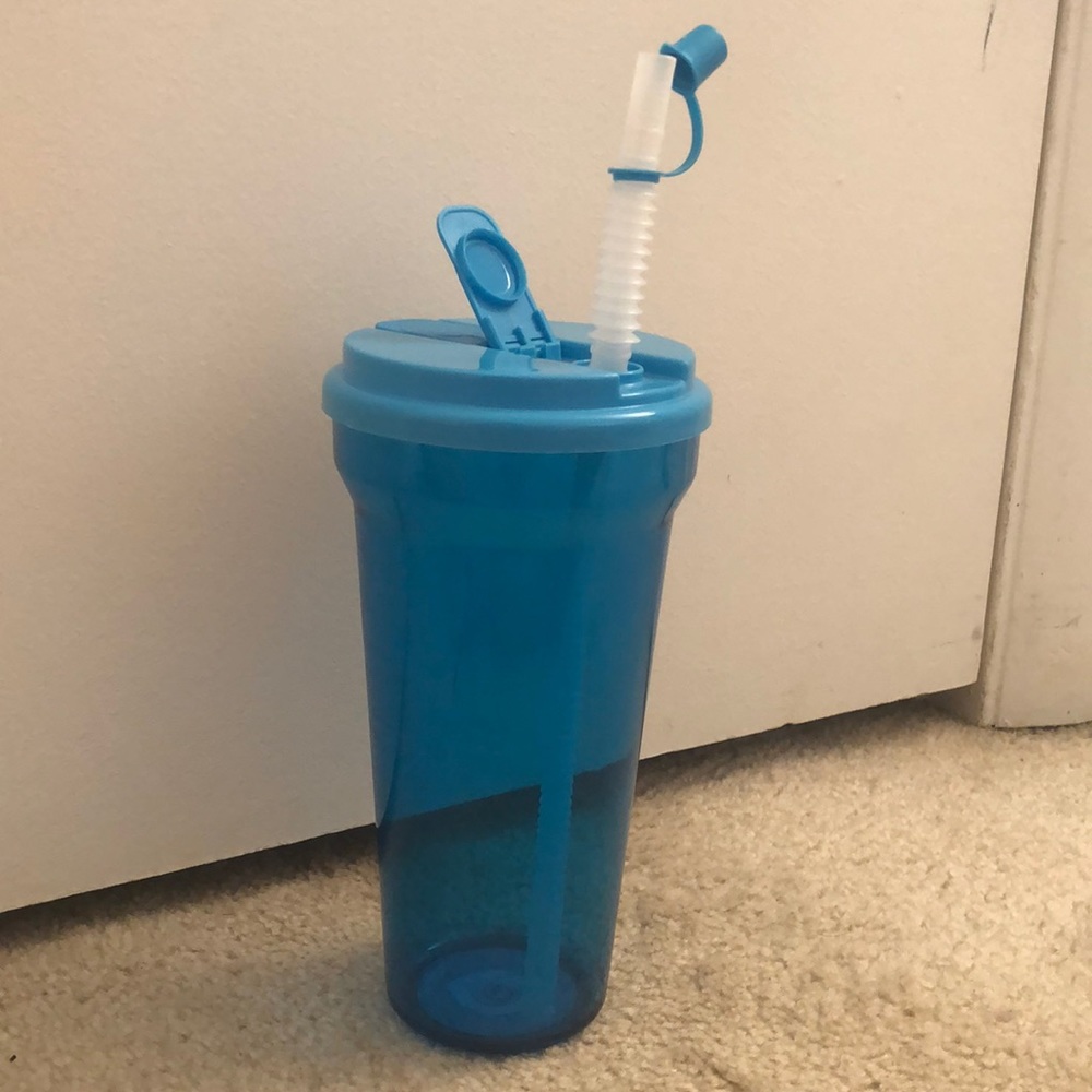 Transparent Blue Water bottle NEVER USED